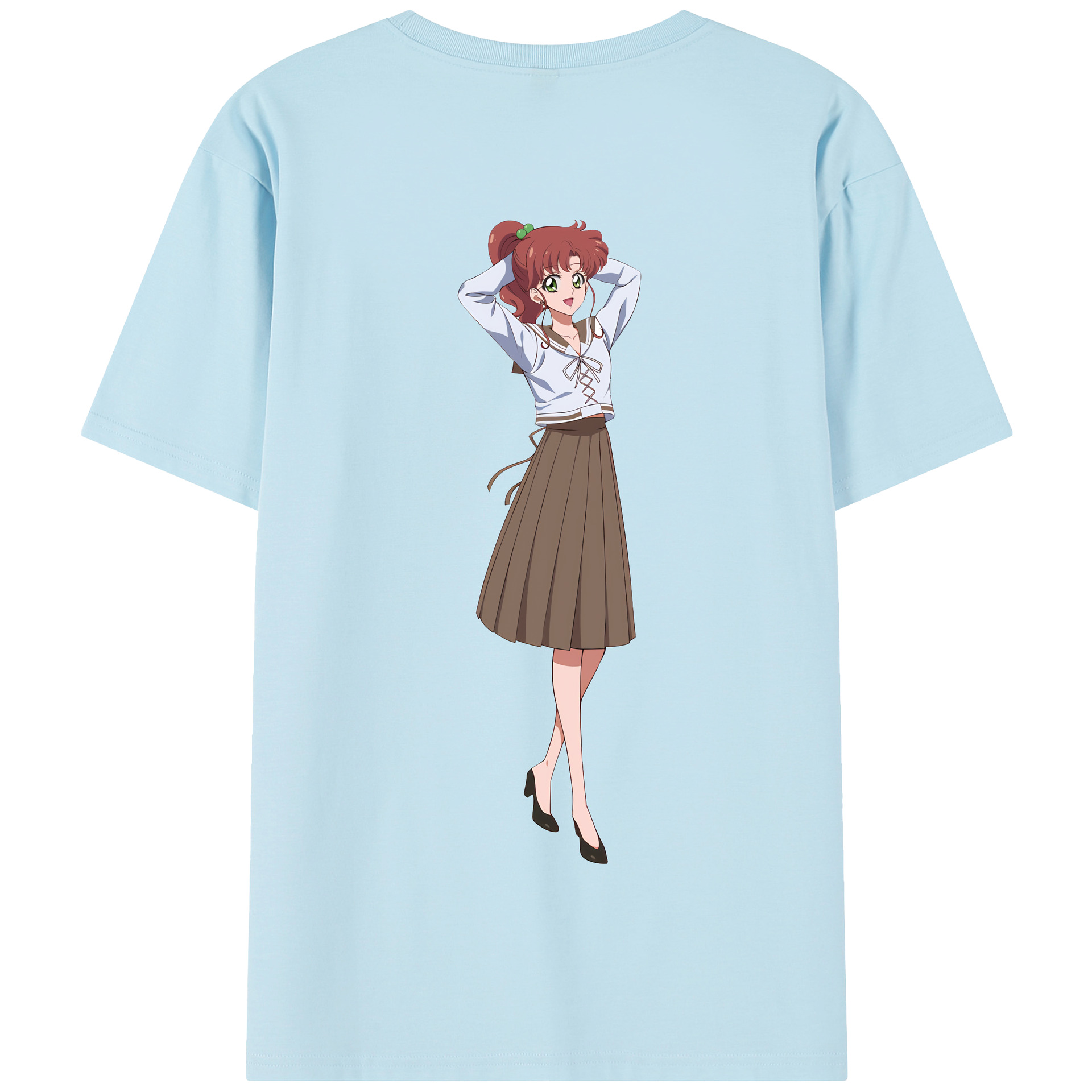 （画像用） 美少女戦士セーラームーン 木野 まこと きの まこと Sailor Moon Kino Makoto （セーラージュピター；Sailor Jupiter） 綿100％半袖Tシャツ（背面プリント）